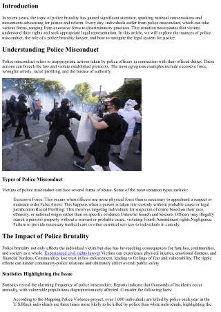 Breaking the Silence: Seeking Legal Help for Police Brutality