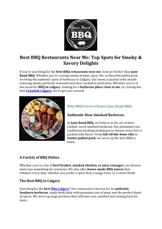 Best BBQ Restaurants Near Me -Top Spots for Smoky & Savory Delights