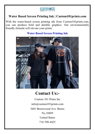 Water Based Screen Printing Ink | Custom101prints.com