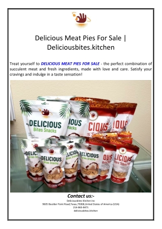 Delicious Meat Pies For Sale | Deliciousbites.kitchen