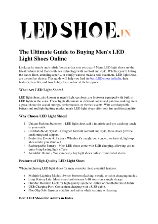 Light shoes for men