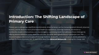 Introduction The Shifting Landscape of Primary Care
