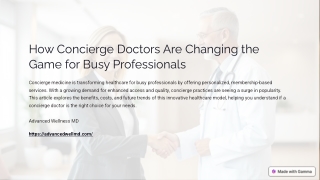 How Concierge Doctors Are Changing the Game for Busy Professionals