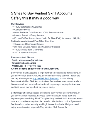 5 Sites to Buy Verified Skrill Accounts Safely this It may a good way