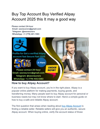 Buy Top Account Buy Verified Alipay Account 2025 this It may a good way