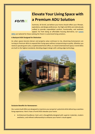 Elevate Your Living Space with a Premium ADU Solution