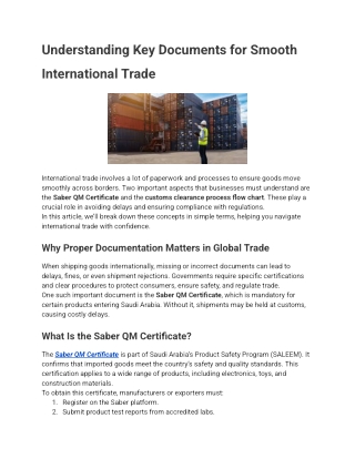 saber qm certificate