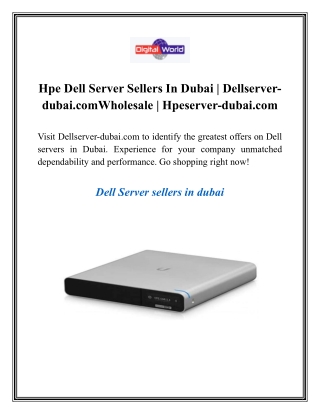 Dell Server Sellers In Dubai  Dellserver-dubai.com