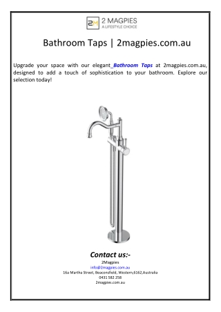 Bathroom Taps | 2magpies.com.au