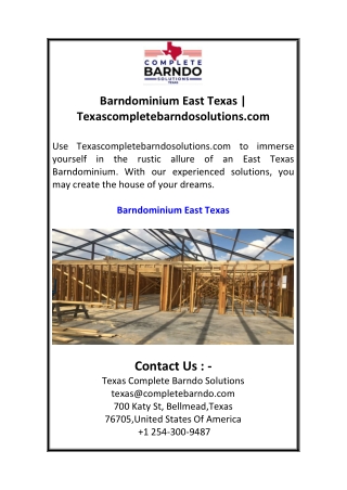 Barndominium East Texas  Texascompletebarndosolutions.com