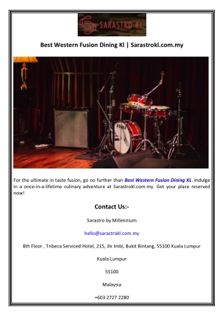 Best Western Fusion Dining Kl  Sarastrokl.com.my