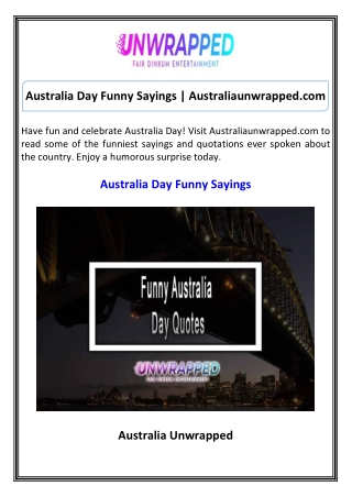 Australia Day Funny Sayings Australiaunwrapped.com
