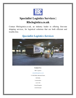 Specialist Logistics Services  Rbclogistics.co.uk