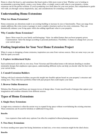 Finding Inspiration for Your Next Home Extension Project