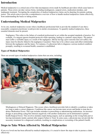 From Error to Justice: Handling Medical Malpractice Claims