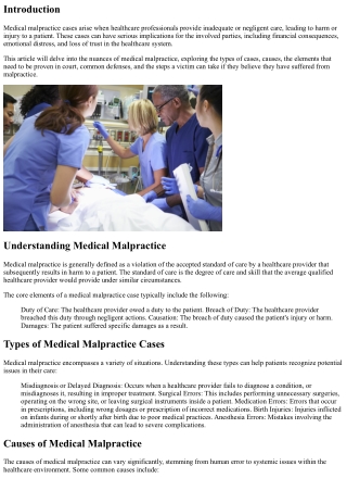 When Errors Happen: Addressing Medical Malpractice Cases