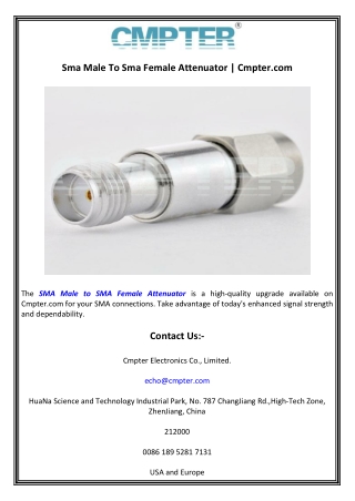 Sma Male To Sma Female Attenuator  Cmpter.com