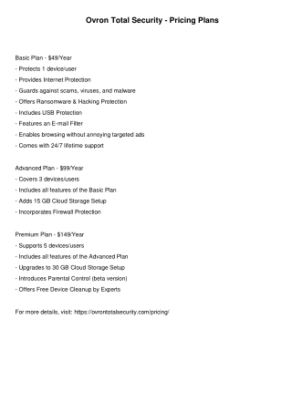 Ovron_Total_Security_Pricing