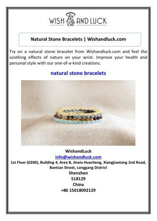 Natural Stone Bracelets Wishandluck.com