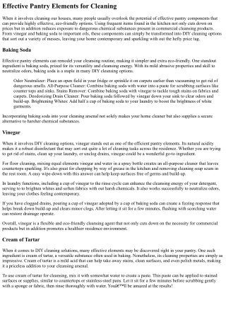 DIY Cleaning Options That Actually Work