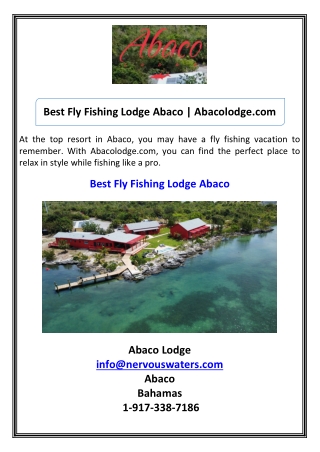 Best Fly Fishing Lodge Abaco  Abacolodge.com