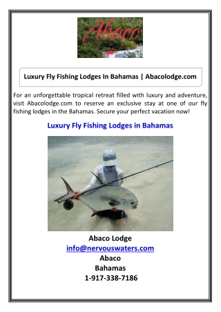Luxury Fly Fishing Lodges In Bahamas  Abacolodge.com