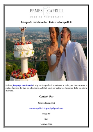 fotografo matrimonio  Fotostudiocapelli.it