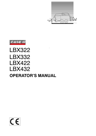 Case IH LBX322 LBX332 LBX422 LBX432 Standard Baler Operator’s Manual Instant Download (Publication No.87541636)