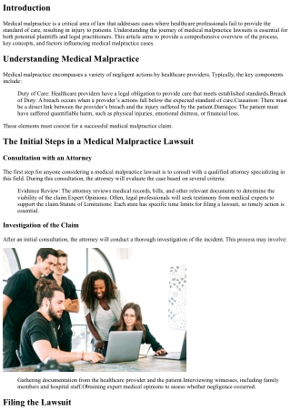 From Negligence to Justice: The Journey of Medical Malpractice Lawsuits