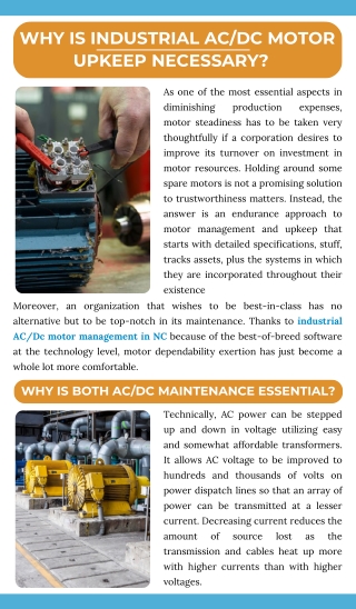 Why Is Industrial AC/DC Motor Upkeep Necessary?