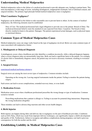 Medical Malpractice: A Closer Look at Negligence and Liability