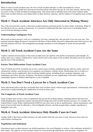 Debunking Common Myths About Truck Accident Attorneys
