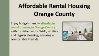 Affordable Rental Housing Orange County