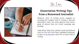 Dissertation Writing Tips from a Renowned Journalist