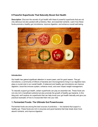 6 Powerful Superfoods That Naturally Boost Gut Health