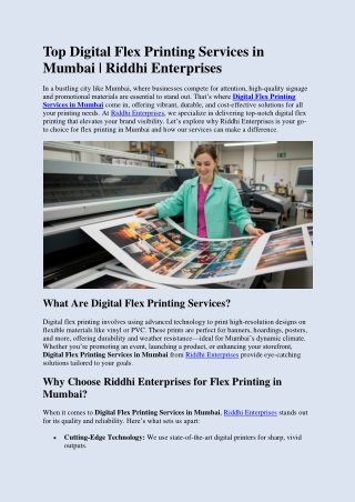 Top Digital Flex Printing Services in Mumbai