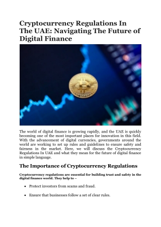 Cryptocurrency Regulations In The UAE Navigating The Future of Digital Finance
