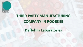 Third Party Manufacturing Company in Roorkee