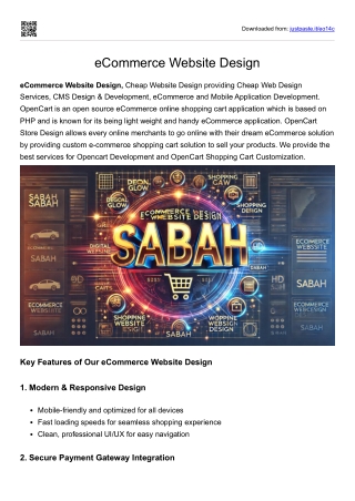 eCommerce Website Design Sabah