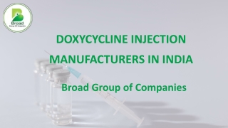 Doxycycline Injection Manufacturers in India