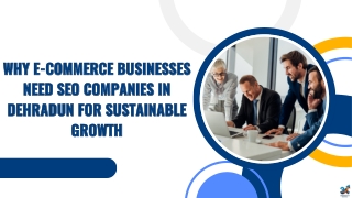 Why E-commerce Businesses Need SEO Companies in Dehradun for Sustainable Growth