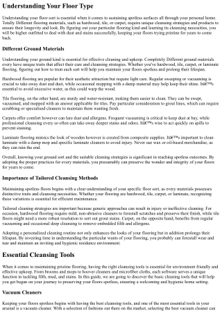 How To Get Started With Maintaining Flooring Spotless