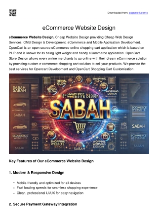 eCommerce Website Design Sabah