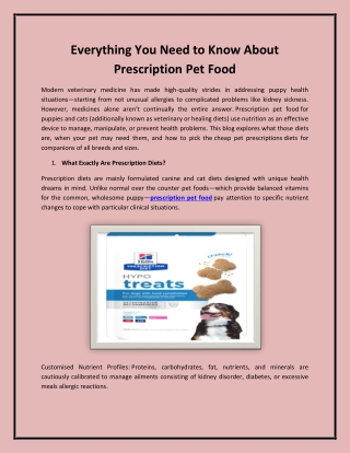 Everything You Need to Know About Prescription Pet Food