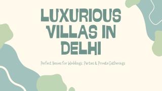 Best Villas In Delhi for Party | Partyvillas
