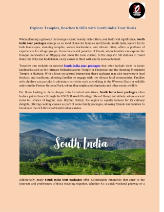 Explore Temples, Beaches & Hills with South India Tour Deals