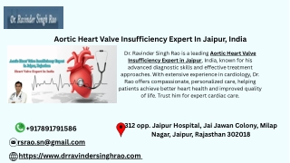 Aortic Heart Valve Insufficiency Expert In Jaipur, India