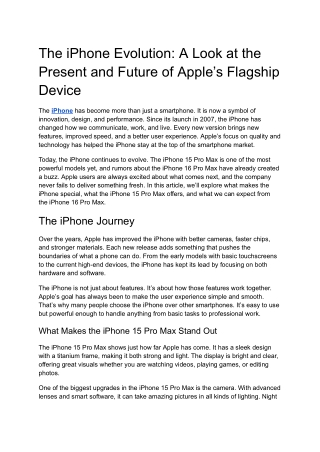 iPhone Evolution: A Look at the Present and Future of Apple’s Flagship Device