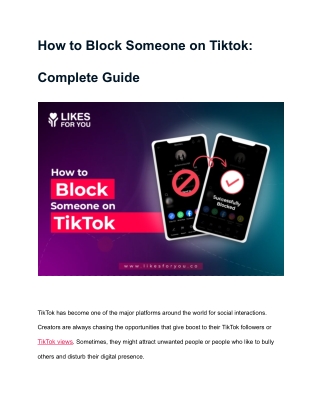 How to Block Someone on Tiktok_ Complete Guide