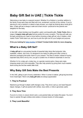 Baby Gift Set in UAE _ Tickle Tickle